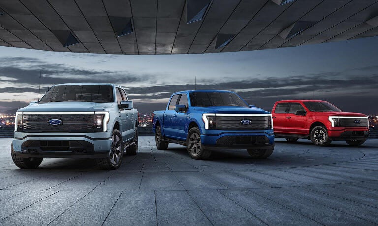 2022 Ford F-150 Lightning exterior three models side by side