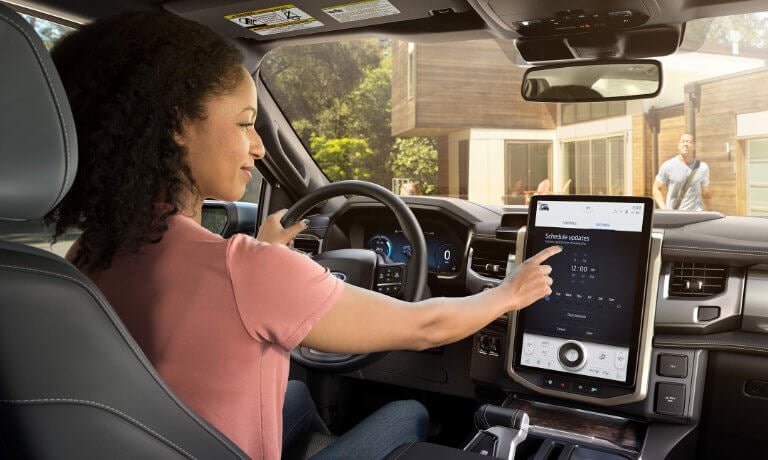 2023 Ford F-150 Lightning infotainment system and dashboard